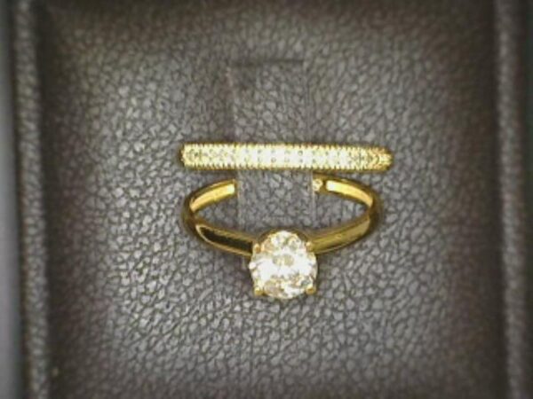PS-JEWELRY 18K-GOLD ENGAGEMENT RING CZ