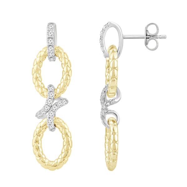 WHITE AND YELLOW GOLD  EARRING